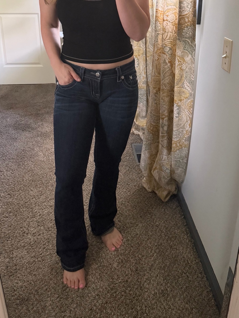 Miss Me dark wash low rise jeans size 26